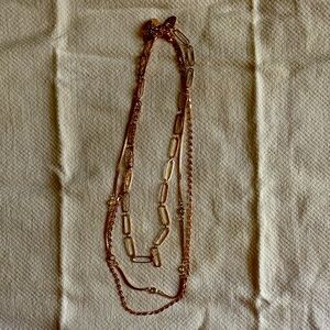 LOFT Outlet set of 3 Rose Gold Colored Necklaces